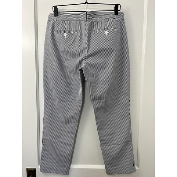 Gap Women's Slim Cropped Navy Blue White Stripe Stretch Pants Size 6  *READ* - Picture 2 of 11